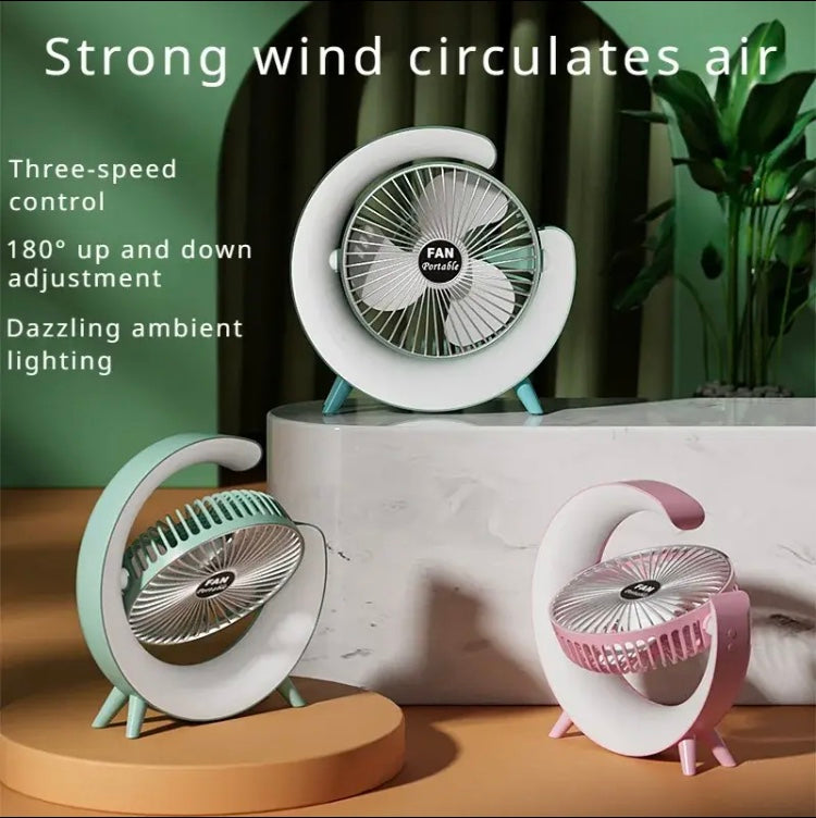 RGB Multifunction USB Desk Fan, USB Charging Fan With LED Light, Household Desktop Fan RGB Multifunction USB Desk Fan, USB Charging Fan With LED Light, Household Desktop Fan